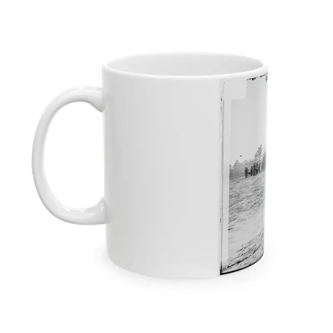 Point Of Rocks, Va., Vicinity. Crew Of U.S. Army Gunboat General Foster Ashore With Howitzers (U.S. Civil War) White Coffee Mug - Go Mug Yourself