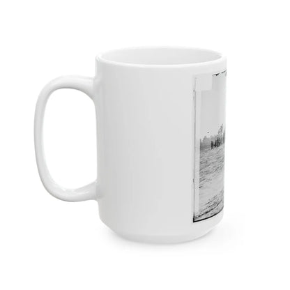 Point Of Rocks, Va., Vicinity. Crew Of U.S. Army Gunboat General Foster Ashore With Howitzers (U.S. Civil War) White Coffee Mug-Go Mug Yourself