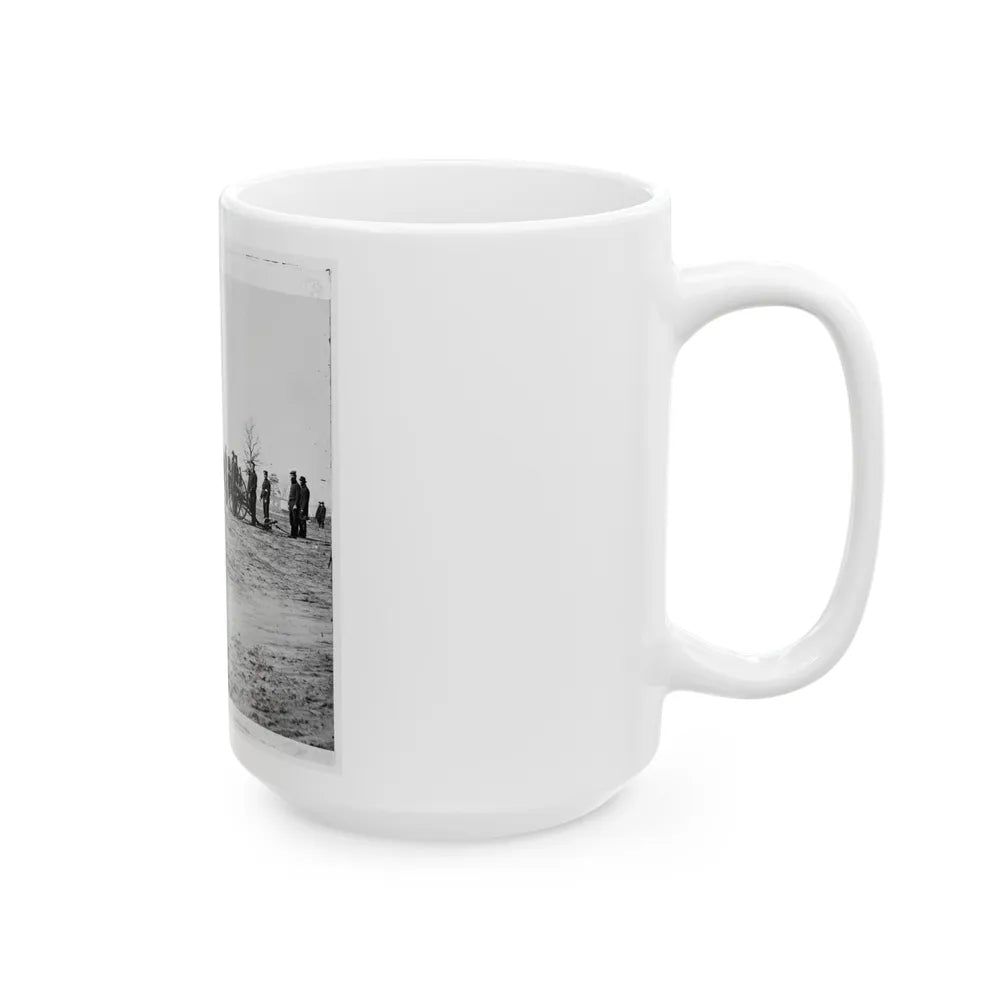 Point Of Rocks, Va., Vicinity. Crew Of U.S. Army Gunboat General Foster Ashore With Howitzers (U.S. Civil War) White Coffee Mug-Go Mug Yourself