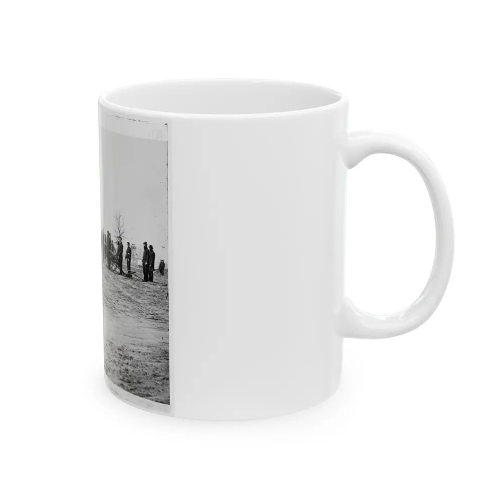 Point Of Rocks, Va., Vicinity. Crew Of U.S. Army Gunboat General Foster Ashore With Howitzers (U.S. Civil War) White Coffee Mug-Go Mug Yourself