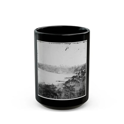 Point Of Rocks, Virginia (Vicinity). View Along River. Butler's Signal Tower In Distance (U.S. Civil War) Black Coffee Mug 15oz - Go Mug Yourself