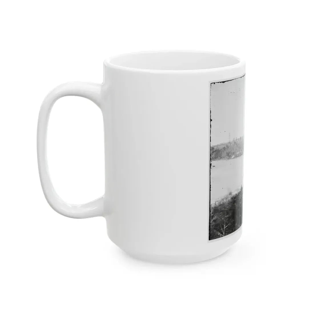Point Of Rocks, Virginia (Vicinity). View Along River. Butler's Signal Tower In Distance (U.S. Civil War) White Coffee Mug - Go Mug Yourself