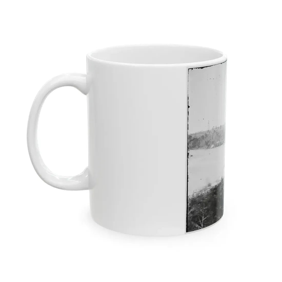 Point Of Rocks, Virginia (Vicinity). View Along River. Butler's Signal Tower In Distance (U.S. Civil War) White Coffee Mug - Go Mug Yourself