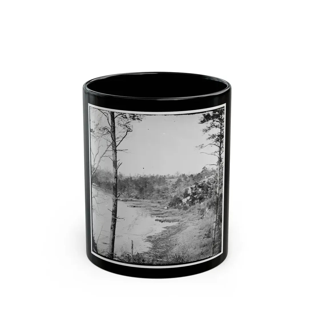 Point Of Rocks, Virginia (Vicinity). View Along River (U.S. Civil War) Black Coffee Mug 11oz - Go Mug Yourself