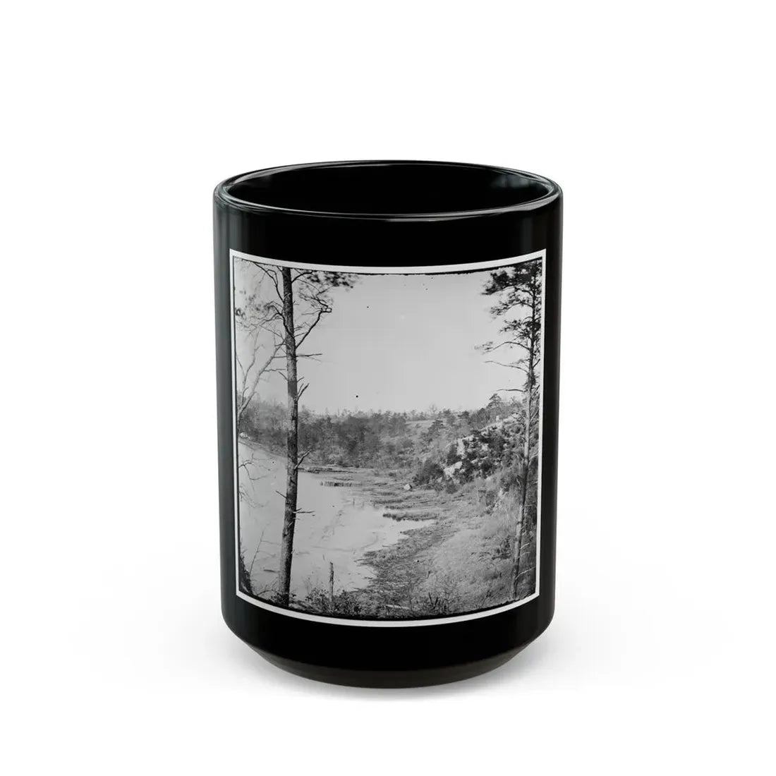 Point Of Rocks, Virginia (Vicinity). View Along River (U.S. Civil War) Black Coffee Mug 15oz - Go Mug Yourself