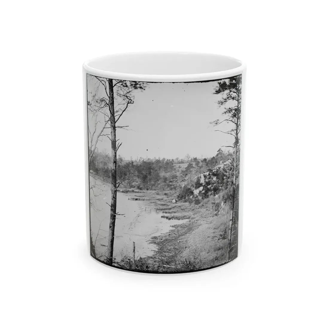 Point Of Rocks, Virginia (Vicinity). View Along River (U.S. Civil War) White Coffee Mug 11oz - Go Mug Yourself