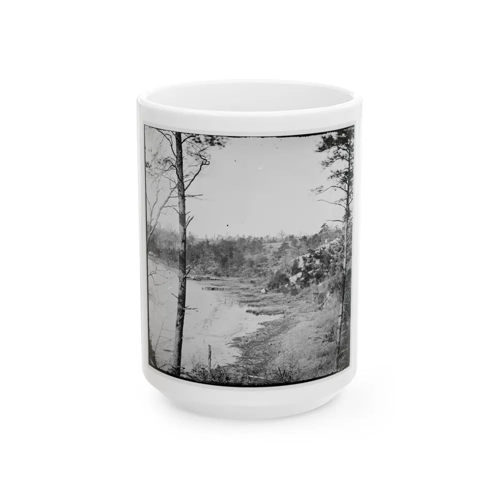 Point Of Rocks, Virginia (Vicinity). View Along River (U.S. Civil War) White Coffee Mug-15oz-Go Mug Yourself