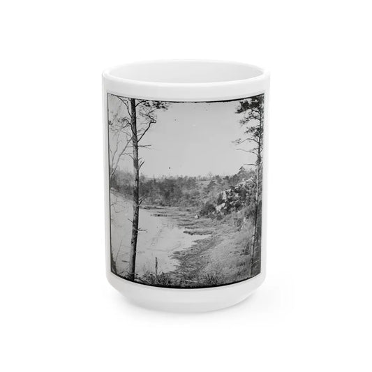 Point Of Rocks, Virginia (Vicinity). View Along River (U.S. Civil War) White Coffee Mug-15oz-Go Mug Yourself