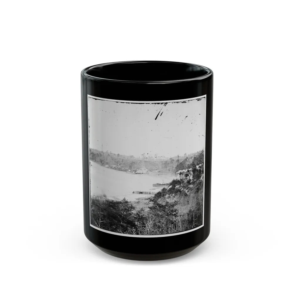 Point Of Rocks, Virginia (Vicinity). View Along River. Butler's Signal Tower In Distance (U.S. Civil War) Black Coffee Mug-15oz-Go Mug Yourself