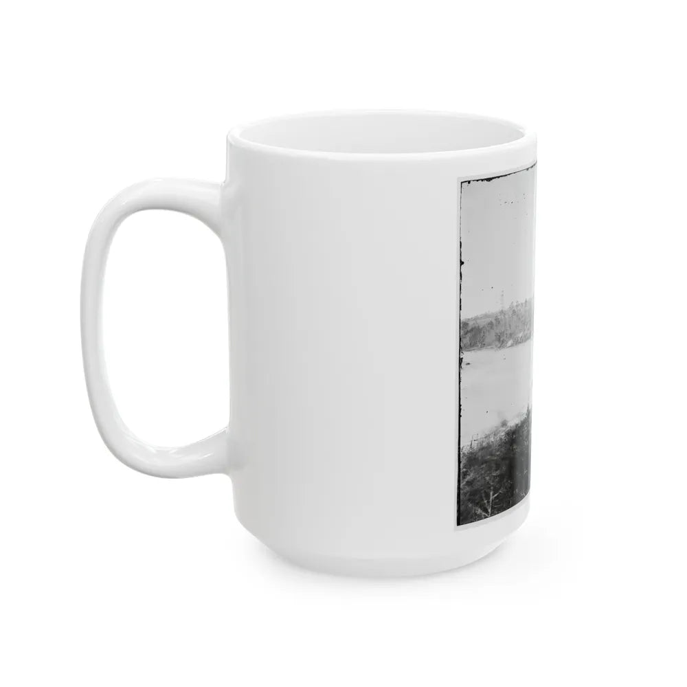 Point Of Rocks, Virginia (Vicinity). View Along River. Butler's Signal Tower In Distance (U.S. Civil War) White Coffee Mug-Go Mug Yourself