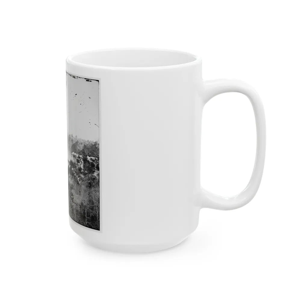 Point Of Rocks, Virginia (Vicinity). View Along River. Butler's Signal Tower In Distance (U.S. Civil War) White Coffee Mug-Go Mug Yourself