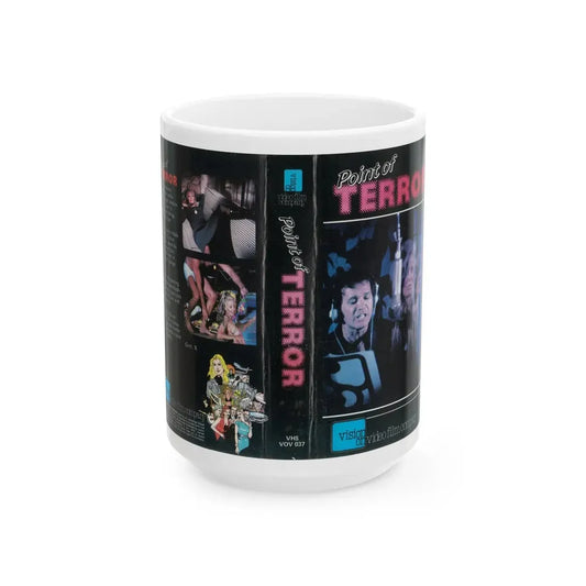 POINT OF TERROR (VHS COVER) - White Coffee Mug 15oz - Go Mug Yourself