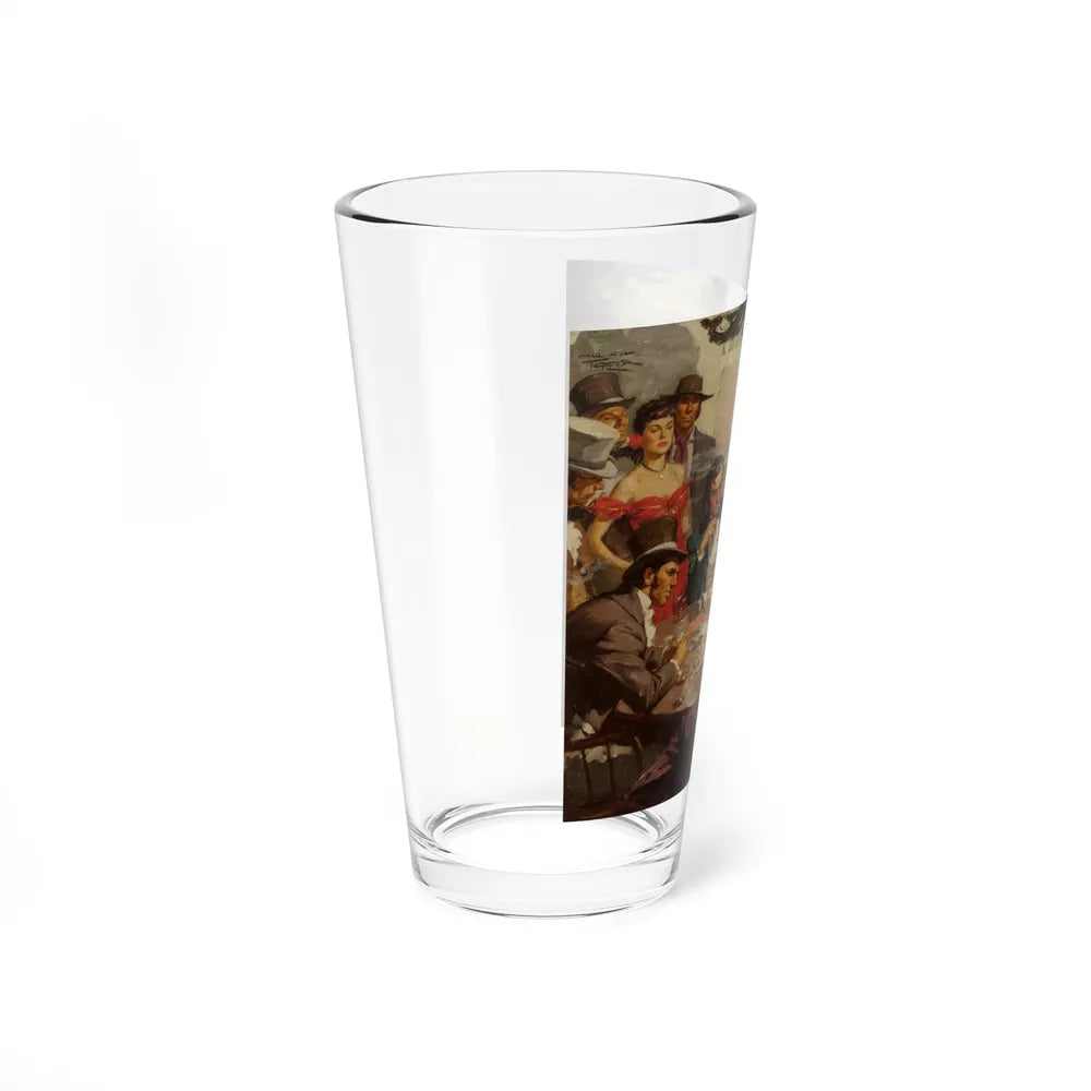 Poker Game, circa 1940 (Magazine Illustration) Pint Glass 16oz-Go Mug Yourself