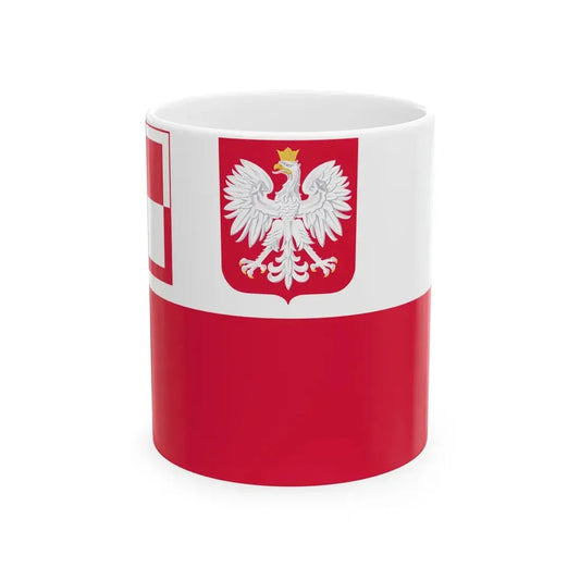 POL air force airfields flag IIIRP (Poland) White Coffee Mug 11oz - Go Mug Yourself