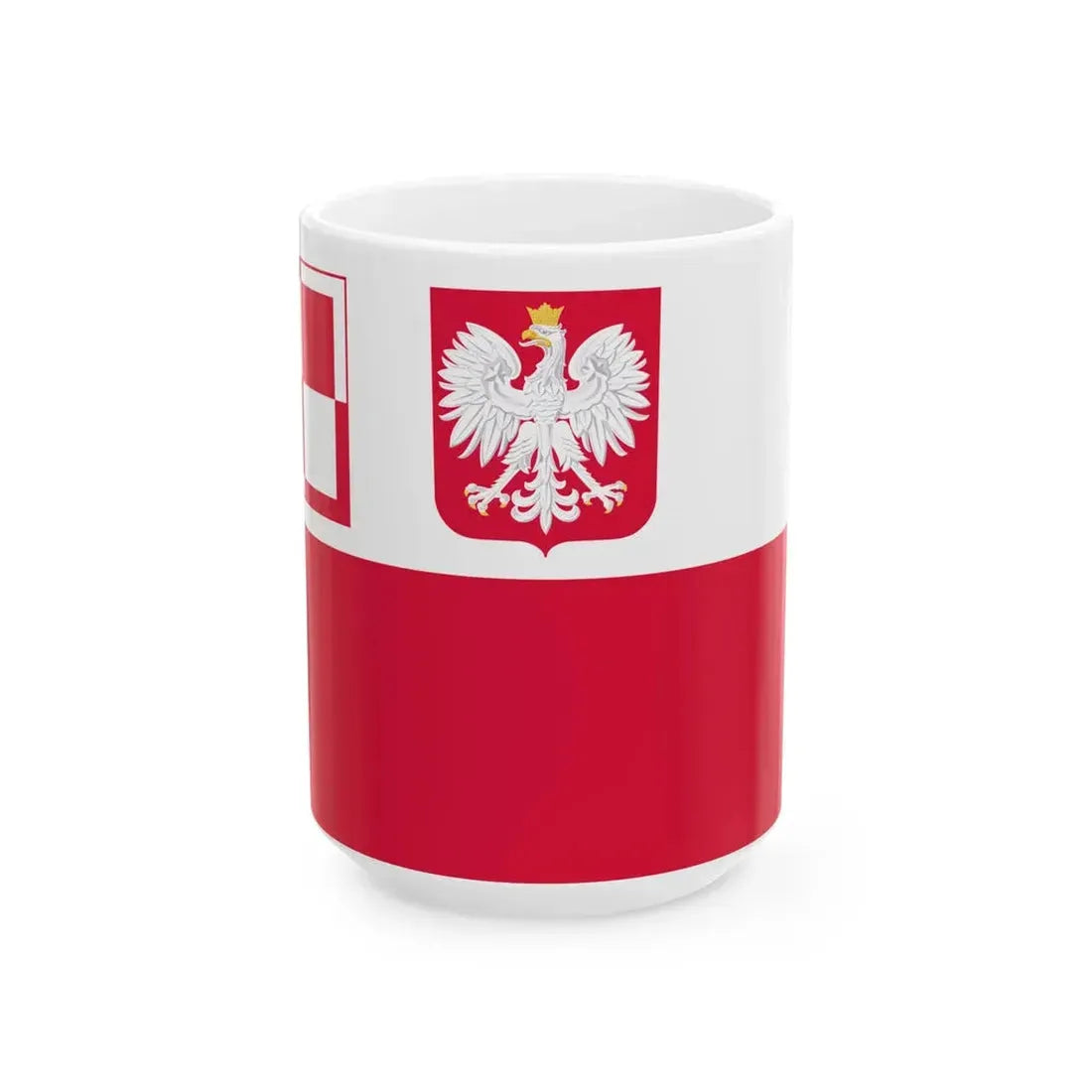 POL air force airfields flag IIIRP (Poland) White Coffee Mug 15oz - Go Mug Yourself