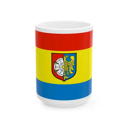 POL Dobrodzien flag (Poland) White Coffee Mug 15oz - Go Mug Yourself