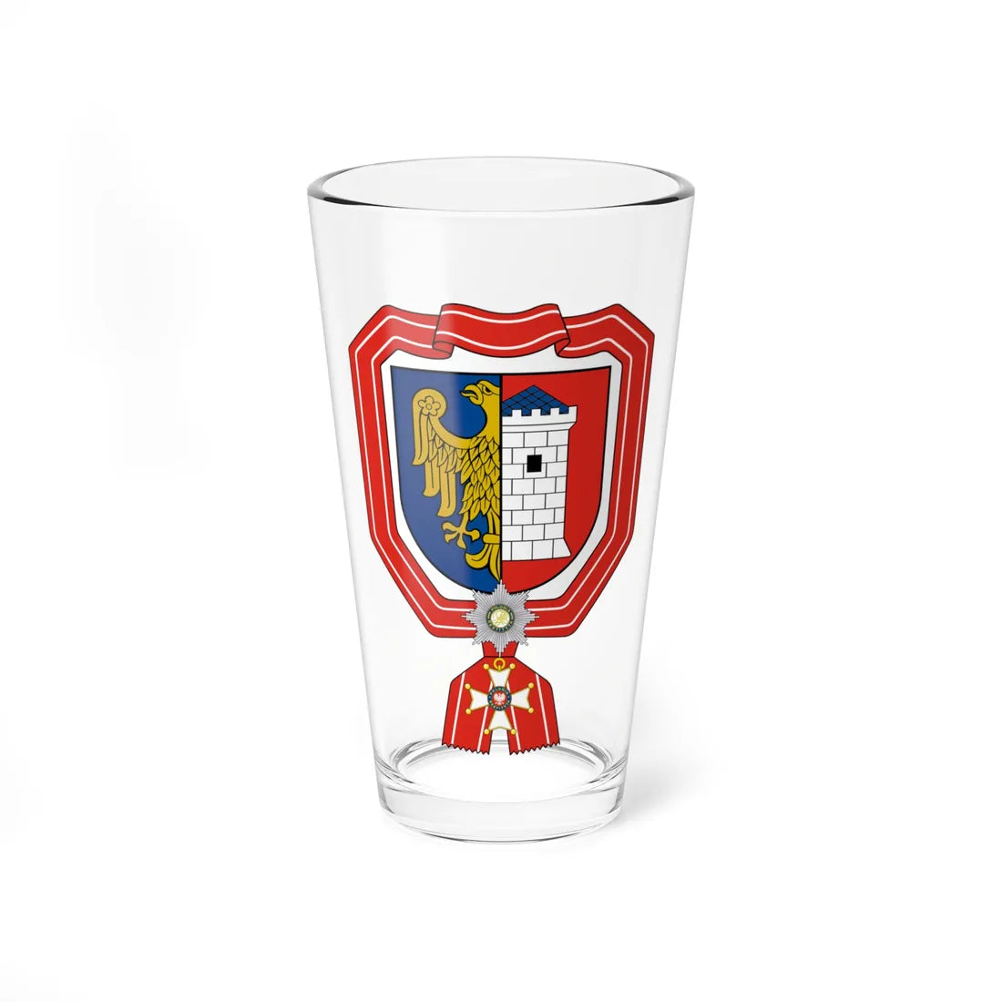 POL Gliwice old COA (Poland) (Coat of Arms) Pint Glass 16oz 16oz - Go Mug Yourself