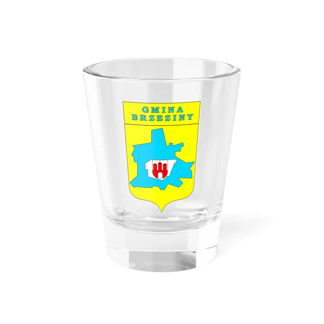 POL gmina Brzeziny powiat brzeziński COA (Poland) (Coat of Arms) Shot Glass 1.5oz 1.5oz - Go Mug Yourself