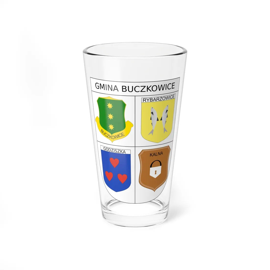 POL Gmina Buczkowice COA (Poland) (Coat of Arms) Pint Glass 16oz 16oz - Go Mug Yourself