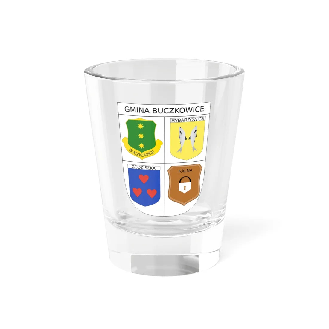 POL Gmina Buczkowice COA (Poland) (Coat of Arms) Shot Glass 1.5oz 1.5oz - Go Mug Yourself