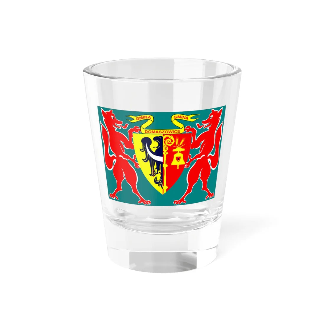 POL gmina Domaszowice COA duży (Poland) (Coat of Arms) Shot Glass 1.5oz 1.5oz - Go Mug Yourself