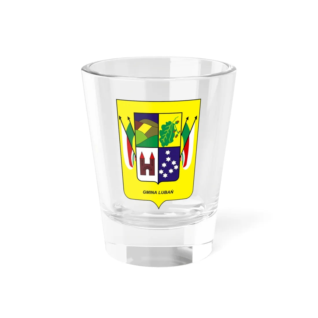 POL gmina Lubań COA (Poland) (Coat of Arms) Shot Glass 1.5oz 1.5oz - Go Mug Yourself