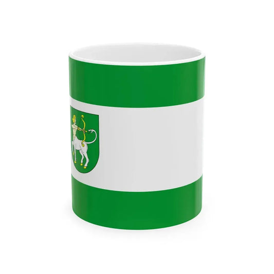 POL gmina Lutomiersk flag (Poland) White Coffee Mug 11oz - Go Mug Yourself