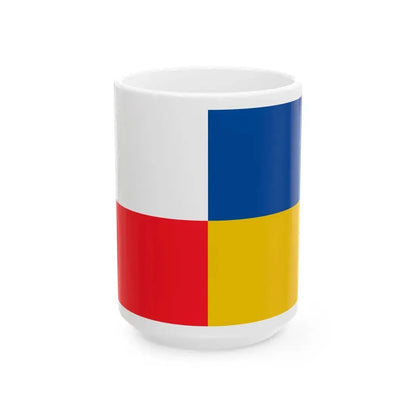POL gmina Sanok flag (Poland) White Coffee Mug 15oz - Go Mug Yourself