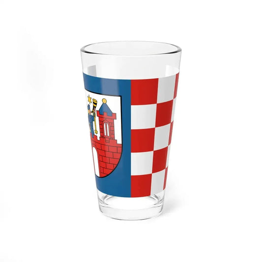 POL Kalisz flag (Poland) Pint Glass 16oz 16oz - Go Mug Yourself