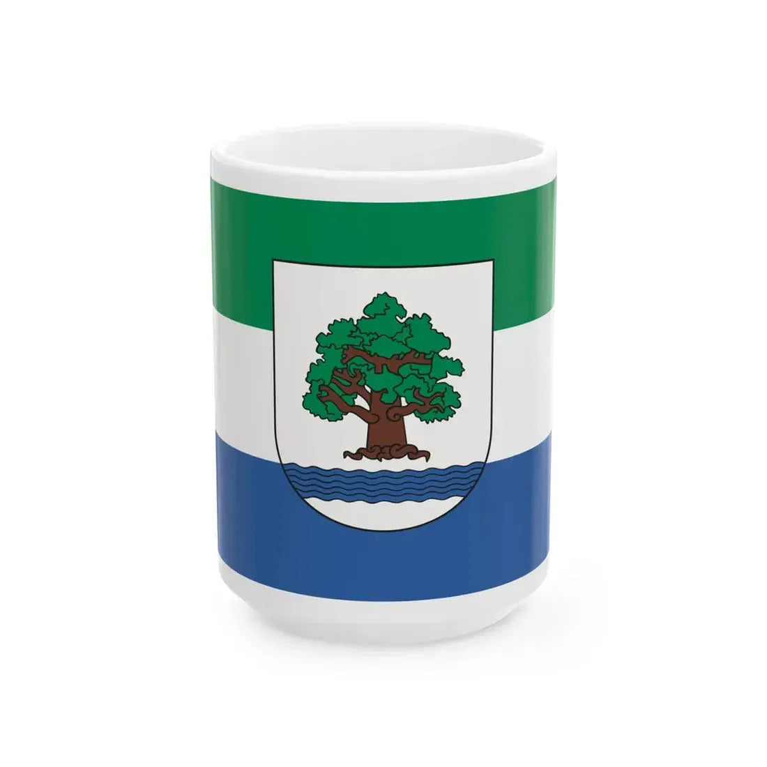 POL Konstancin-Jeziorna flag (Poland) White Coffee Mug 15oz - Go Mug Yourself