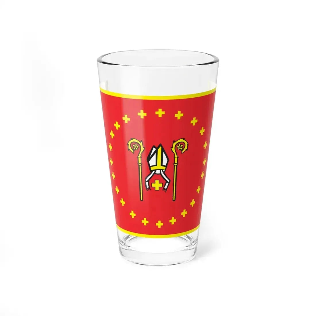 POL Krzywin flag (Poland) Pint Glass 16oz 16oz - Go Mug Yourself