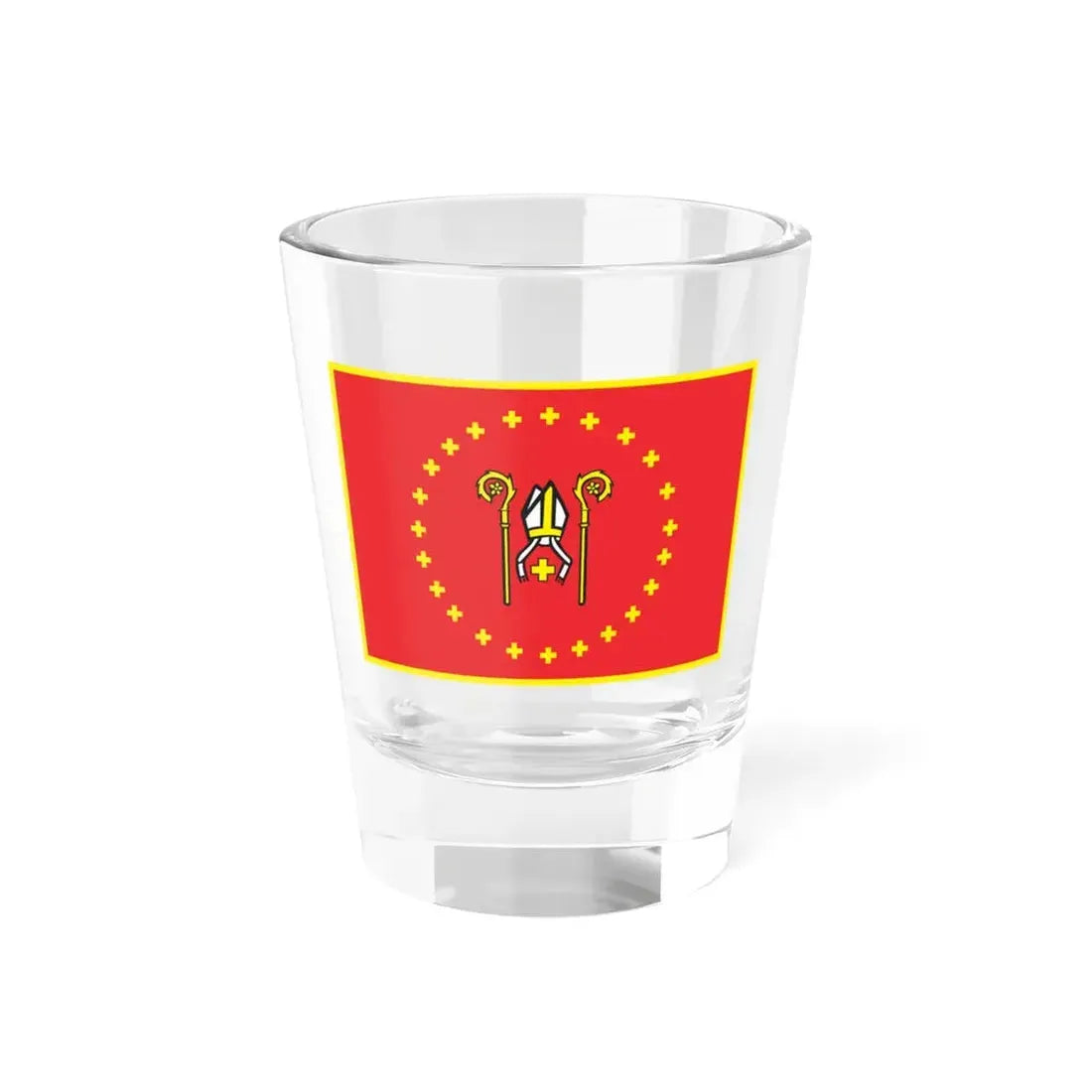 POL Krzywin flag (Poland) Shot Glass 1.5oz 1.5oz - Go Mug Yourself