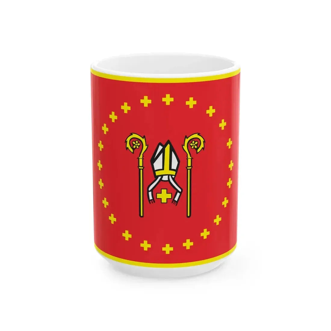 POL Krzywin flag (Poland) White Coffee Mug 15oz - Go Mug Yourself