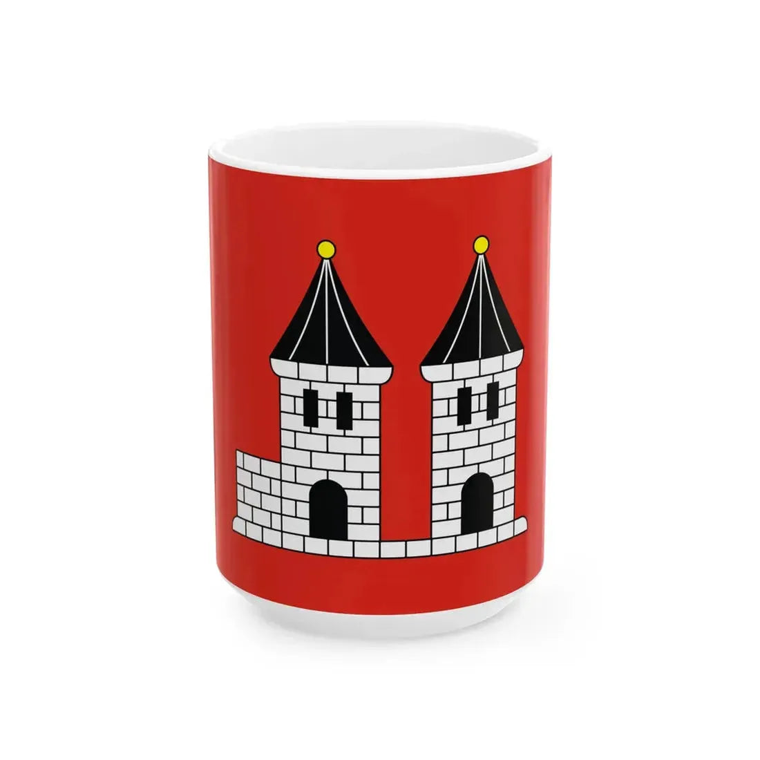POL Ksiaz Wielkopolski flag (Poland) White Coffee Mug 15oz - Go Mug Yourself