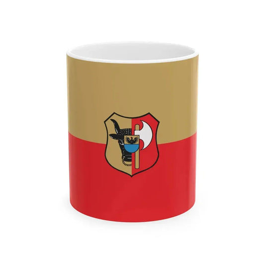 POL Leszno flag with arms (Poland) White Coffee Mug 11oz - Go Mug Yourself
