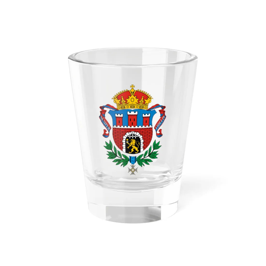 POL Lwów COA (Ukraine) (Coat of Arms) Shot Glass 1.5oz 1.5oz - Go Mug Yourself
