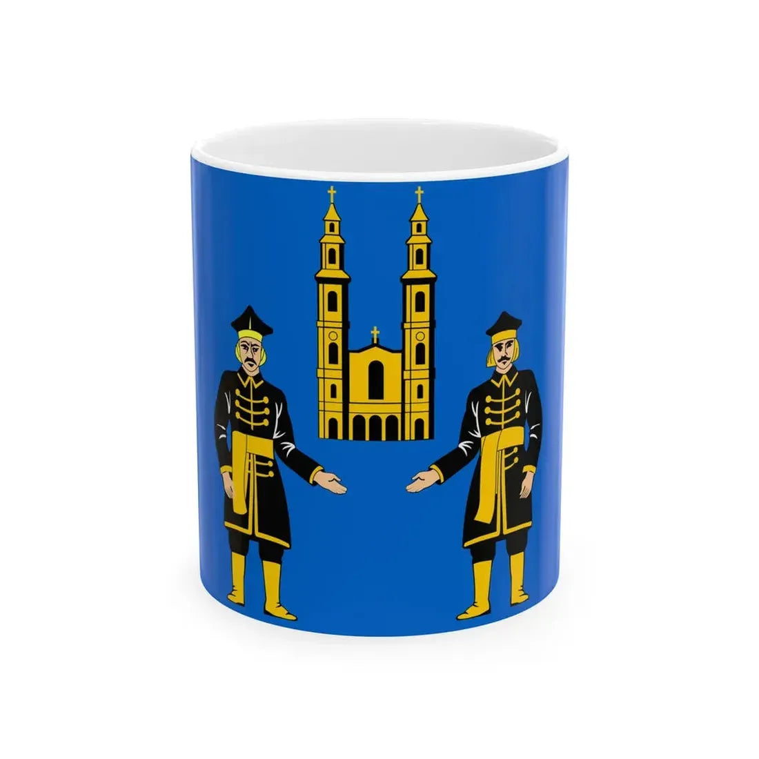 POL Piekary Slaskie flag 1 (Poland) White Coffee Mug 11oz - Go Mug Yourself