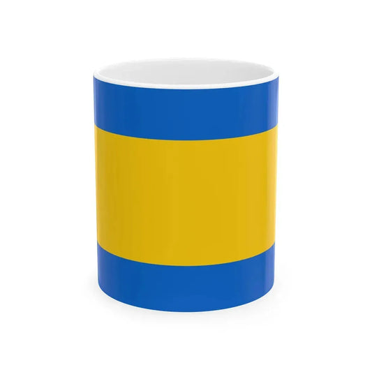 POL Piekary Slaskie flag (Poland) White Coffee Mug 11oz - Go Mug Yourself
