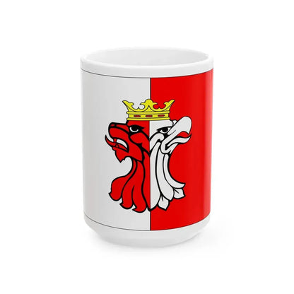 POL powiat aleksandrowski flag (Poland) White Coffee Mug 15oz - Go Mug Yourself