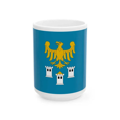 POL powiat gliwicki flag (Poland) White Coffee Mug 15oz - Go Mug Yourself