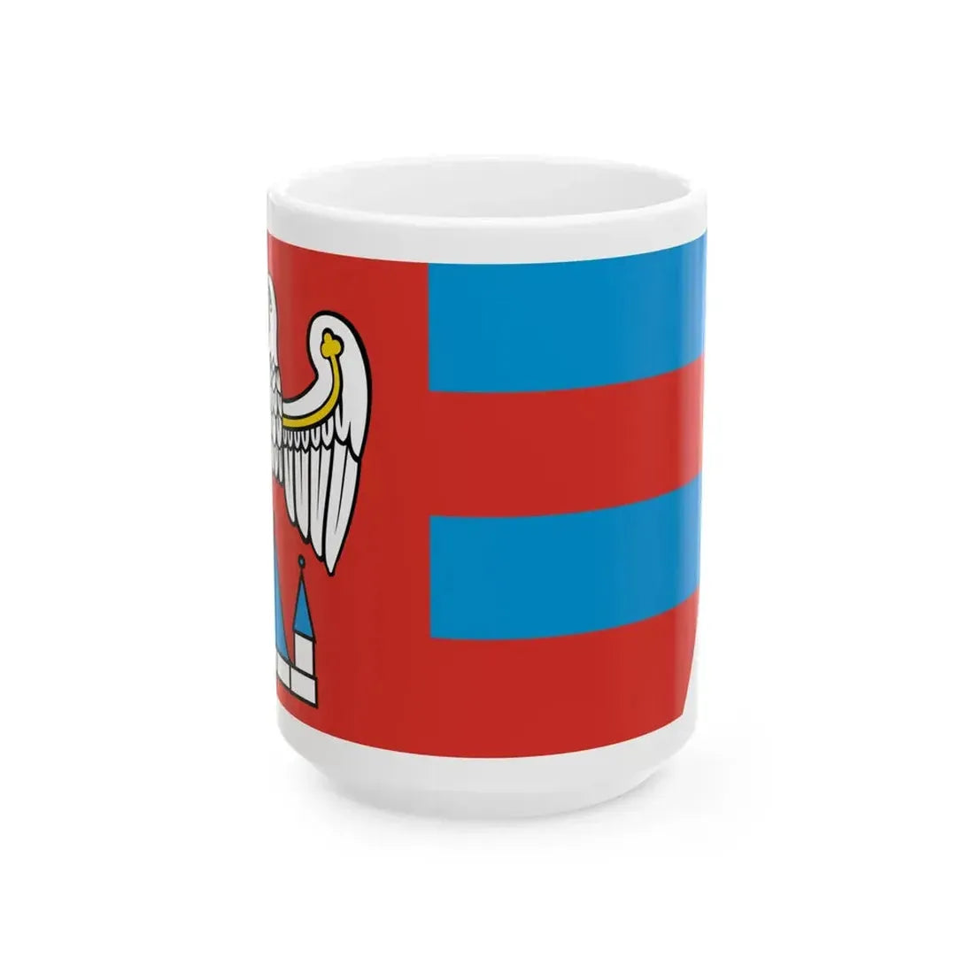 POL powiat jarocinski flag (Poland) White Coffee Mug 15oz - Go Mug Yourself