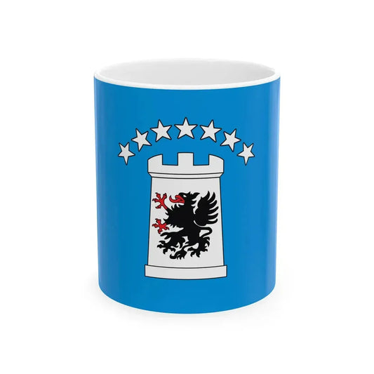 POL powiat kartuski flag (Poland) White Coffee Mug 11oz - Go Mug Yourself