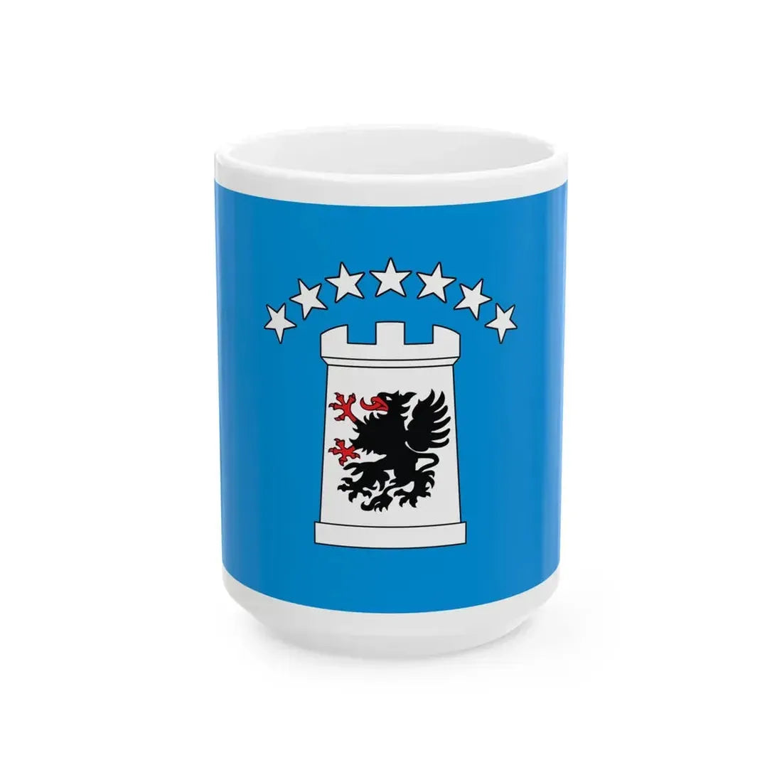 POL powiat kartuski flag (Poland) White Coffee Mug 15oz - Go Mug Yourself
