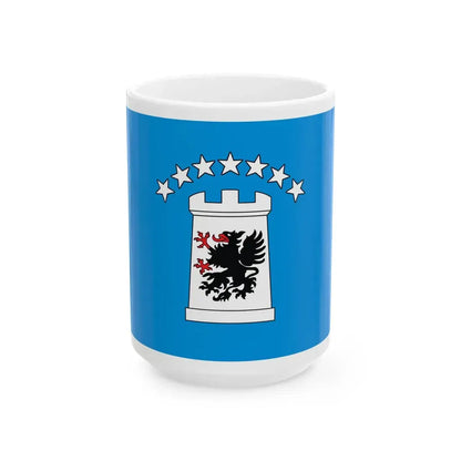 POL powiat kartuski flag (Poland) White Coffee Mug 15oz - Go Mug Yourself