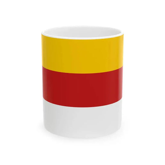 POL powiat kluczborski flag bez herbu (Poland) White Coffee Mug 11oz - Go Mug Yourself