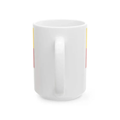 POL powiat kluczborski flag bez herbu (Poland) White Coffee Mug - Go Mug Yourself