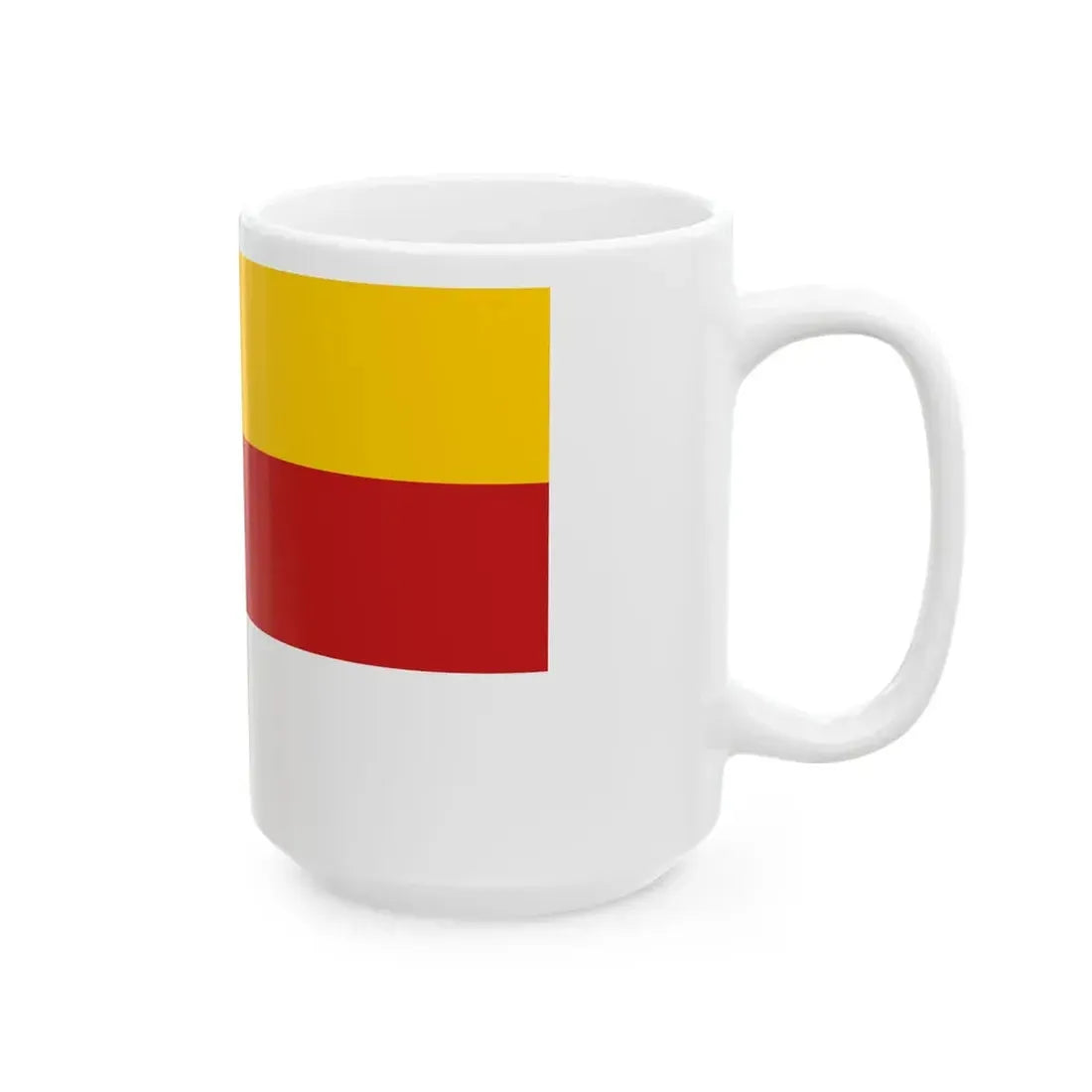 POL powiat kluczborski flag bez herbu (Poland) White Coffee Mug - Go Mug Yourself