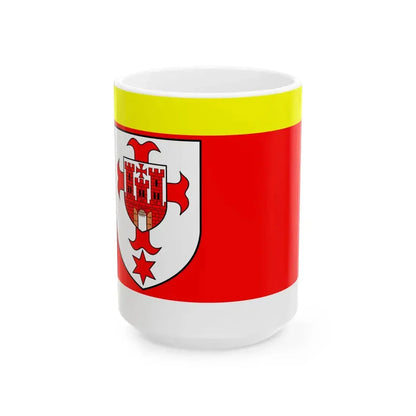 POL powiat kluczborski flag (Poland) White Coffee Mug 15oz - Go Mug Yourself