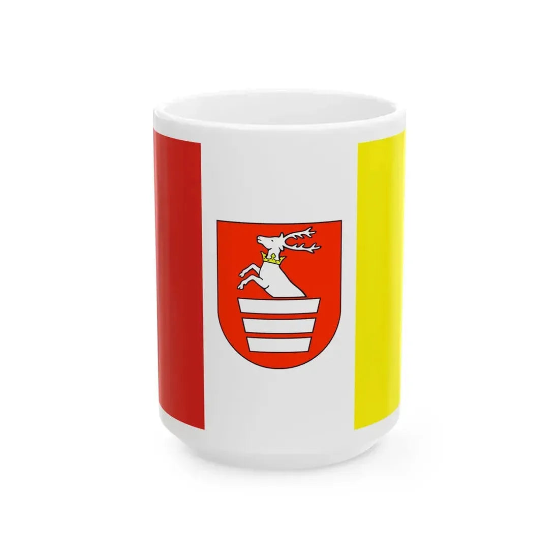 POL powiat krasnicki flag (Poland) White Coffee Mug 15oz - Go Mug Yourself