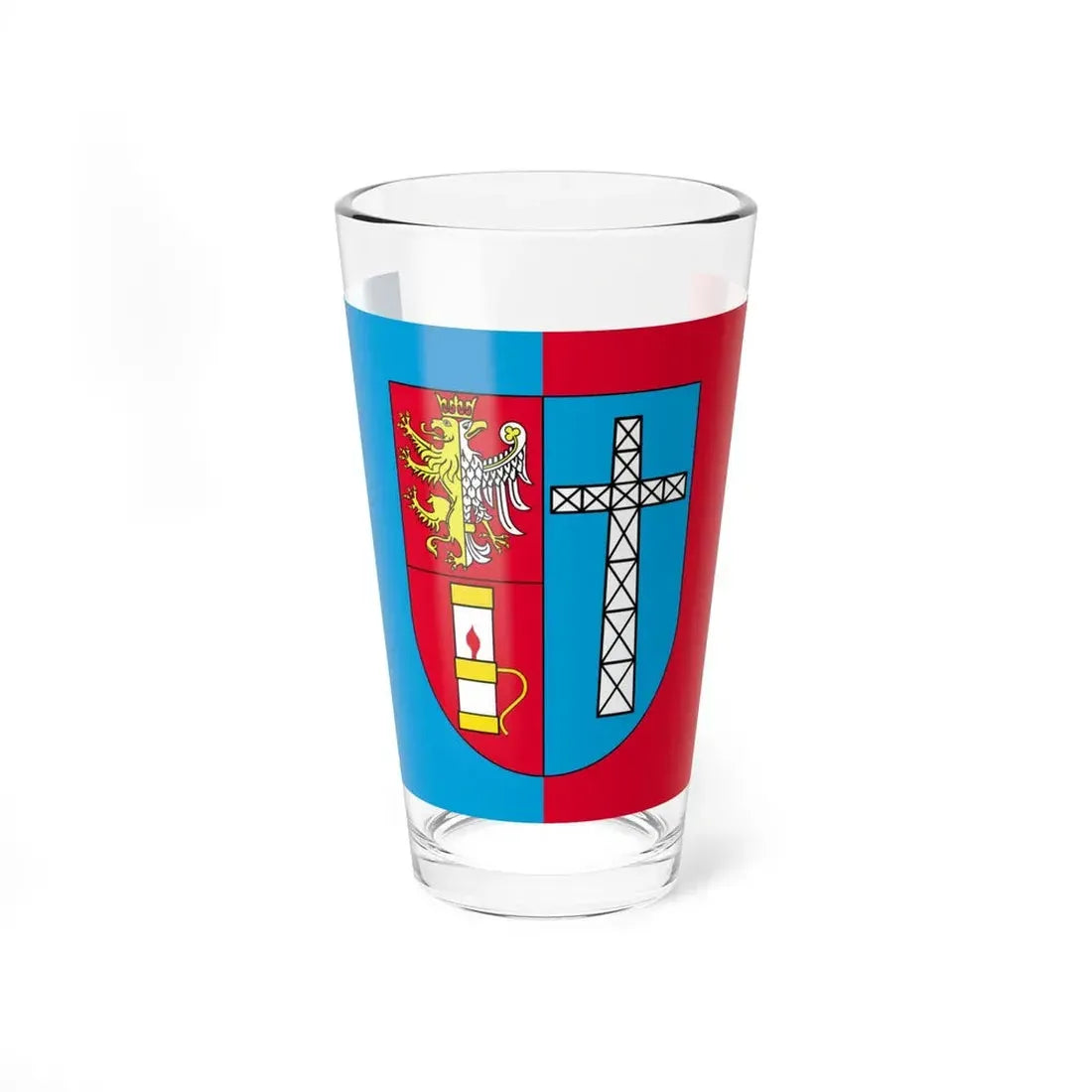POL powiat krosnienski flag (Poland) Pint Glass 16oz 16oz - Go Mug Yourself